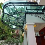 Mẫu thiết kế mái che sắt mỹ thuật - AH0403