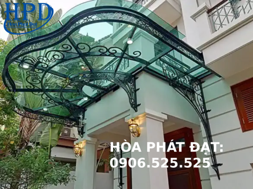 Mái che hiên sắt mỹ thuật AH0414 giá rẻ nhất