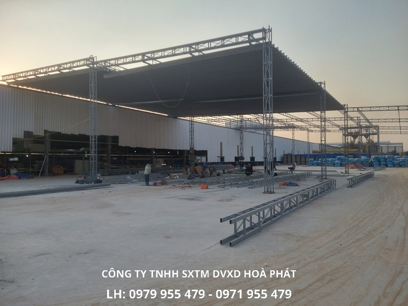 Công trình mái xếp di động kho bãi KCN 14