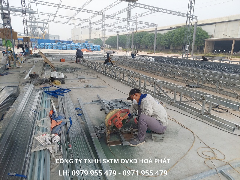 Công trình mái xếp di động kho bãi KCN 7