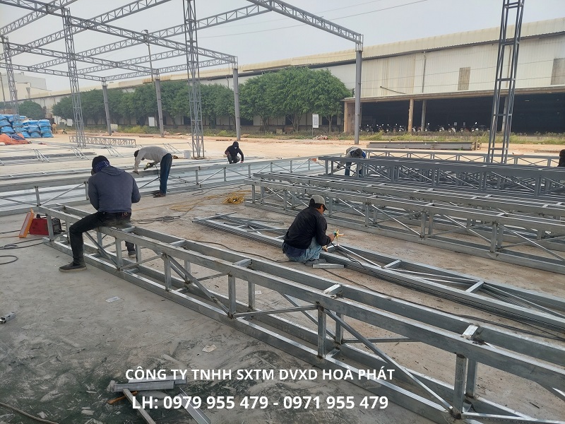Công trình mái xếp di động kho bãi KCN 8
