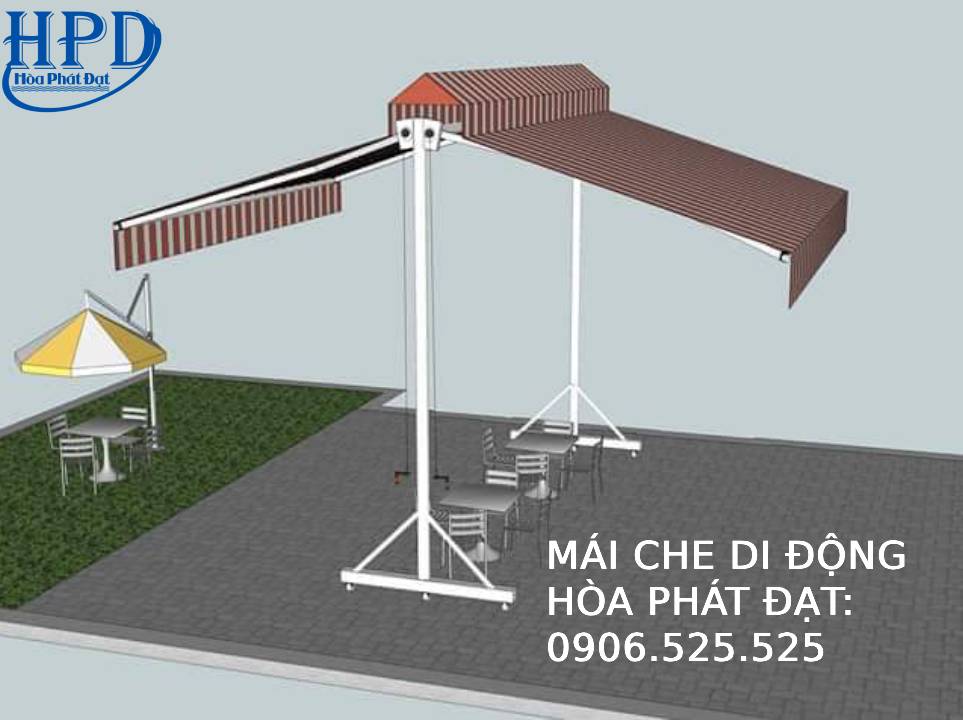 Mái che 2 bên có bánh xe giá rẻ nhất thị trường