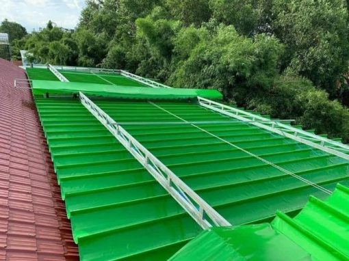 bạt mái xếp lượn sóng