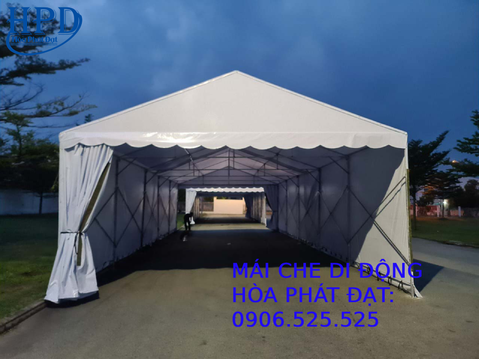 Nhà bạt vòm xếp có bánh xe di động